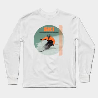 funny sport quote ''A bad day skiing beats a good day at work'' ski sports shirt orange Long Sleeve T-Shirt